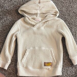 Cat & Jack Cream Waffle-Knit Hooded Pullover Sweatshirt